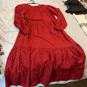 Smocked Red Dress